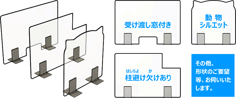 様々な形状のパーテーションイメージ